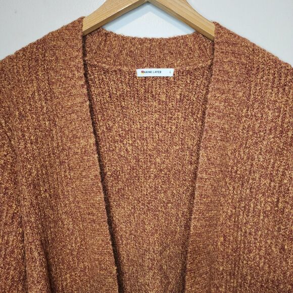 Marine Layer Ontario Cardigan Sweater Long Rust Women Size Large Pockets - Picture 4 of 11